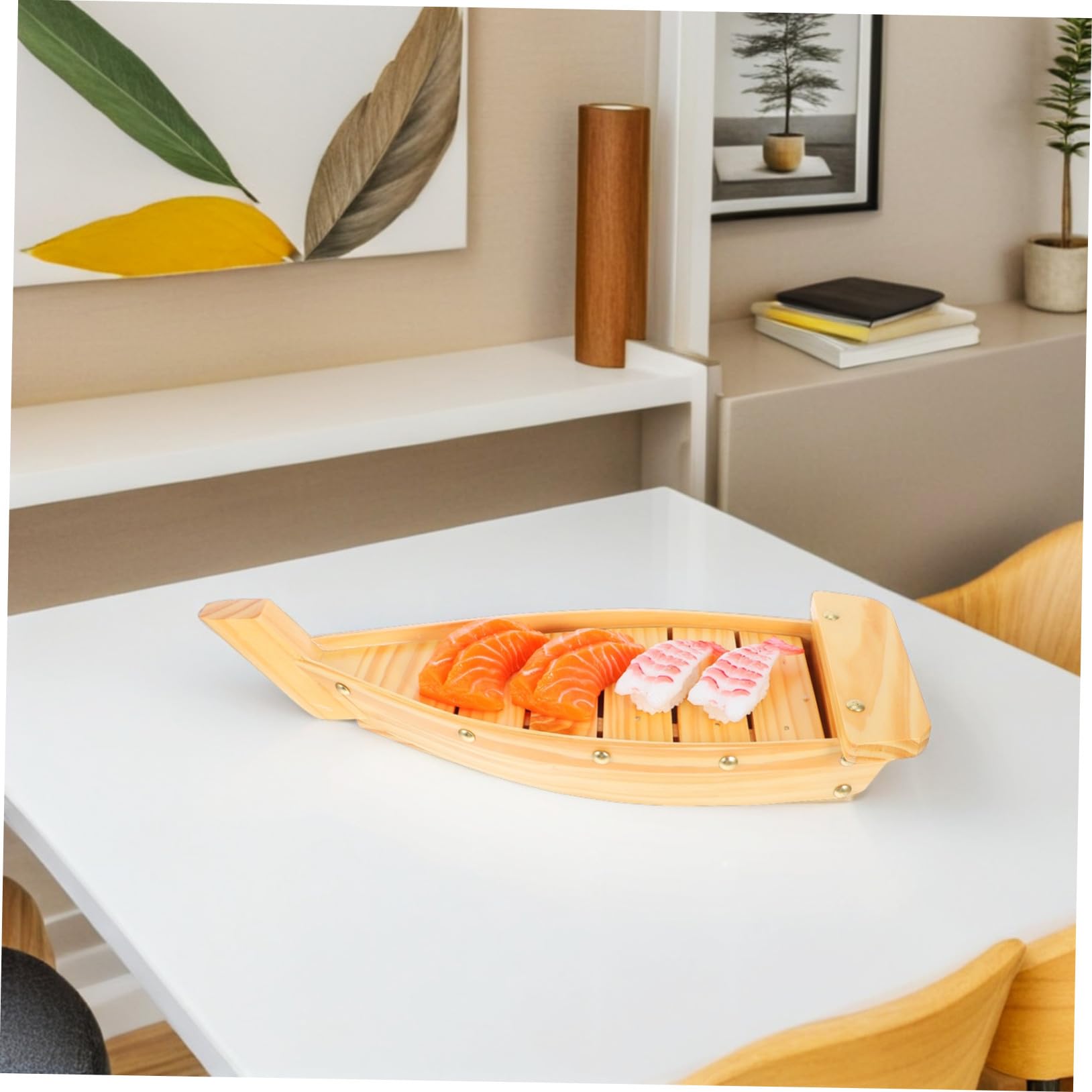 TOYANDONA Style Japonerie Plat de Sushi, en Bois de Bateau