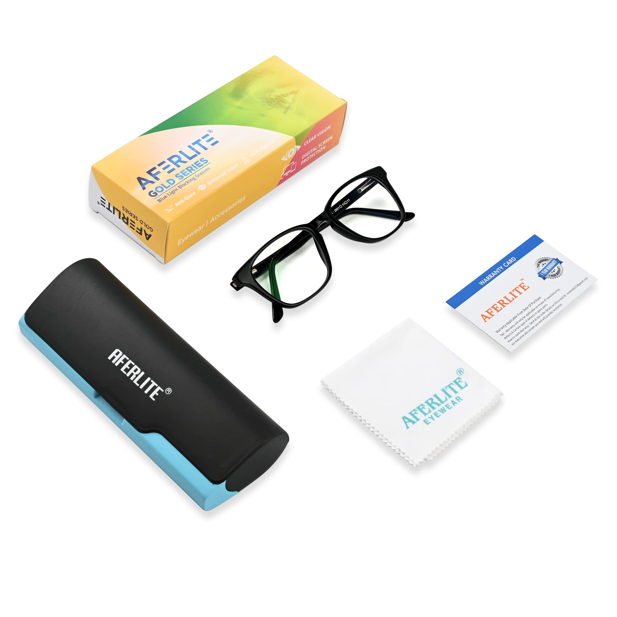 AFERLITE® Professional Series Zero Power Unisex Sqaure Computer Glasses Blue Light Blocking Technology For Eye Protection Clear Vision (53 mm Medium) (Hd Acetate frame) 3