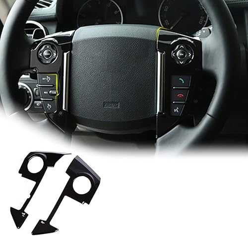 YIWANG Cubierta cromada ABS para volante de automóvil, 2 unidades, para Land Rover Range Rover Sport 2010-2013, accesorios de coche (negro brillante)