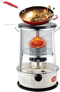 Kerosene Heaters for Indoor Use, 4.6L/6L Non Electric Kerosene Stove Heater with Stove Bag + 6 Wick, Lightweight Portable Stainless Steel Oil Heater Burner, Fuel-efficient, 10000 BTU