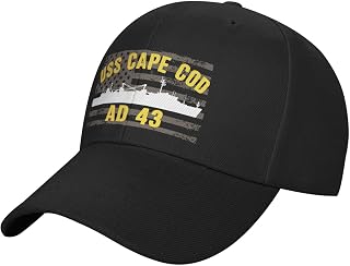 USS Cape Cod Ad 43 Classic Solid Color Baseball Cap - Curved Brim Casual dad Cap, Suitable for Both Men and Women