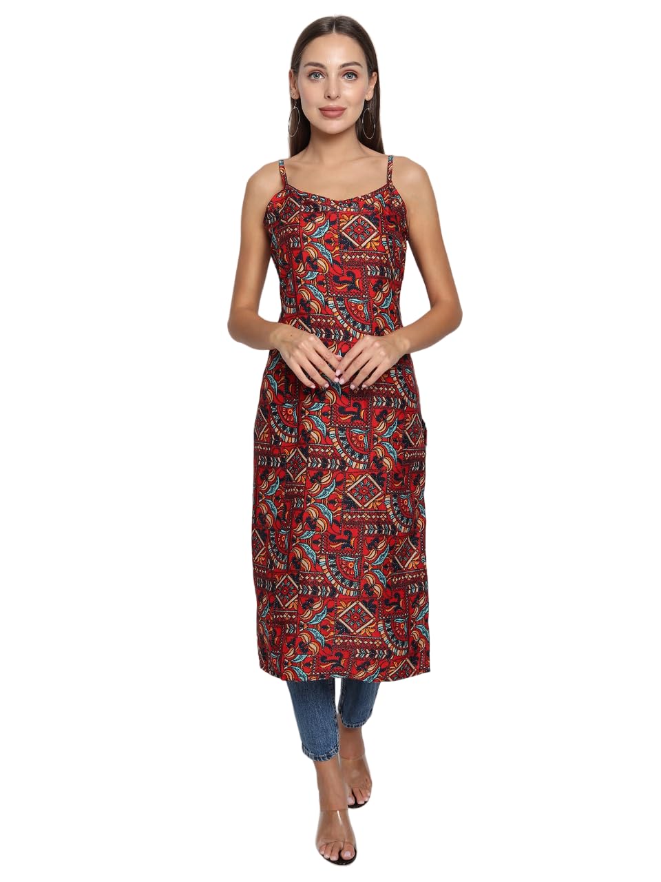 Patlani Women's Micro Crepe Full Stitched Kurti. Maroon