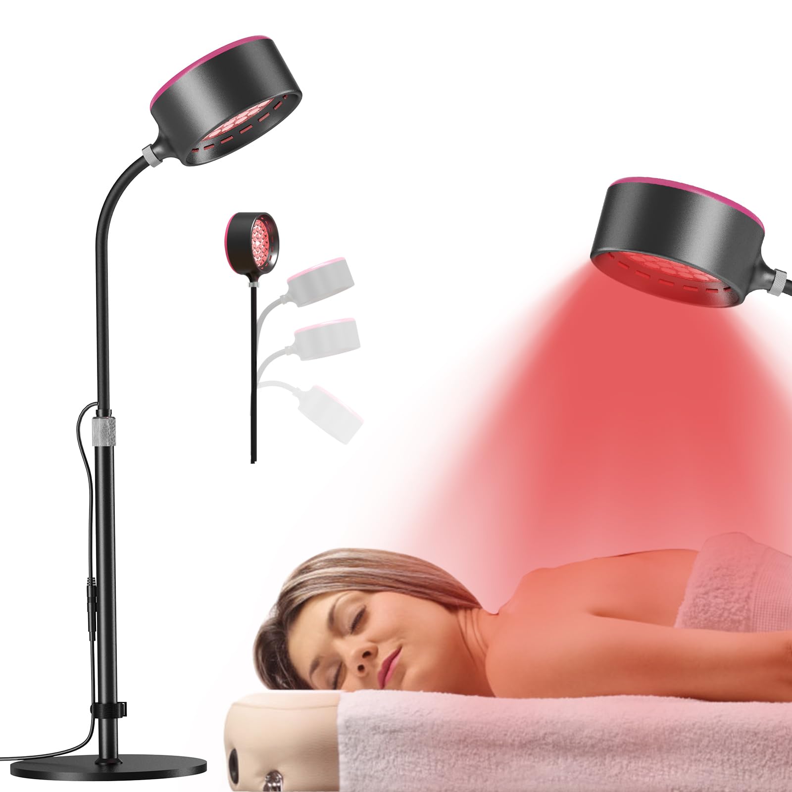 Red Light Therapy,Infrared Light Therapy for Body with Adjustable Stand,660nm Red Light 850nm Near Infrared Red Light Therapy Lamp,Infrared Light with Pulse for Pain Relief,Skin Care(Purple)