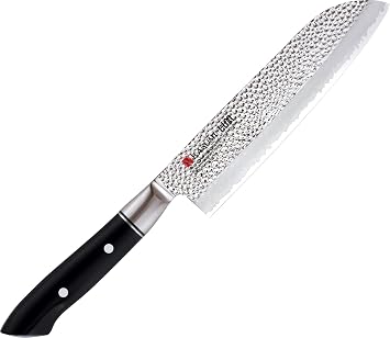 Kasumi Due Cigni K-74018 Japanese Professional Santoku Chef Knife, 18 cm, Stainless Steel, Black