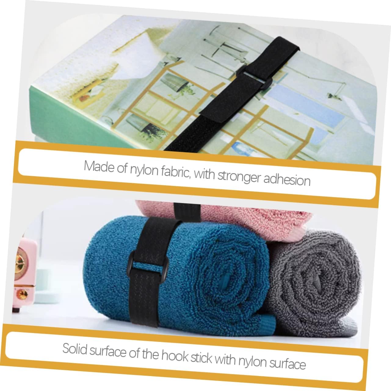 TEHAUX 2sets Reusable Hook and Loop Cable Ties Straps for Cords Heavy Duty Cable Wraps
