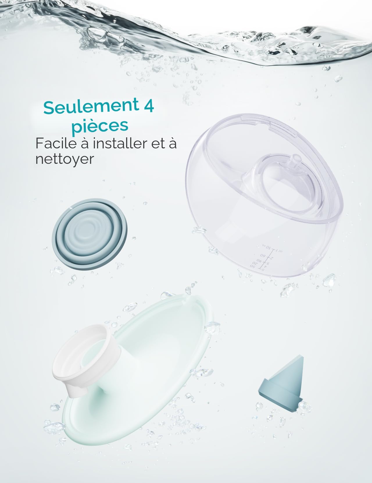 Paruu P20 Tire Lait Electrique Main Libre, Tire-Lait Portable avec 4 Modes et 12 Niveaux, Bride à Double Étanchéité de 19/21/24 mm, Visualisation du Temps et de la Quantité de Lait (2, Vert clair)