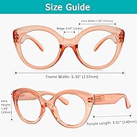 Vista 3 de Gafas de lectura redondas para mujer, paquete de 4 lectores grandes para mujer