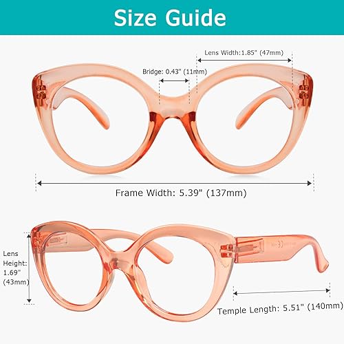 Miniatura 3 de Gafas de lectura redondas para mujer, paquete de 4 lectores grandes para mujer