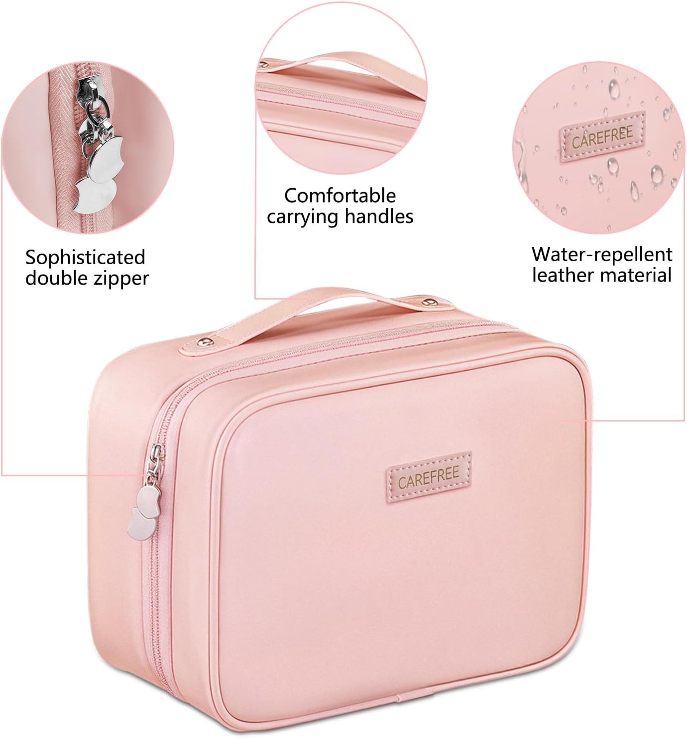 2-in-1 Makeup and Toiletry Bag for Women, Makeup Cases, Makeup Organizer Cosmetic Bag with 5 Compartments for Easy Access, Make Up Bag for makeup,Skincare, Toiletries and cosmetic accessories - Image 5