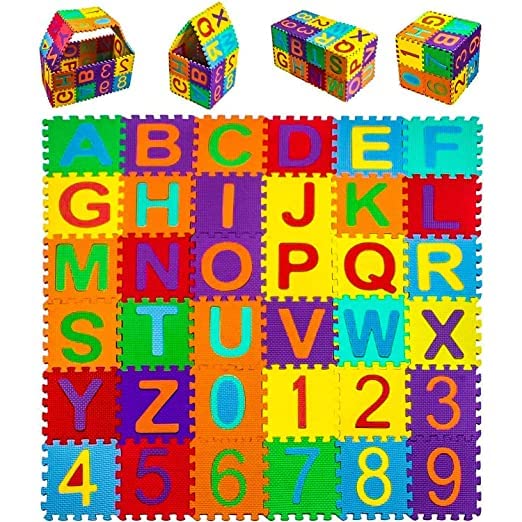 LUCID...We Build Relations A-Z Alphabet Puzzle Foam Mat For Kids Medium Children Alphabet Letters Numerals Puzzle Colorful Kids (Multi Colour, 7X7 Cm Each (Atoz, And 0 To 9 Numbers - 7 Cm X 7 Cm) (B0BN62JK5D) Amazon Price History, Amazon Price Tracker