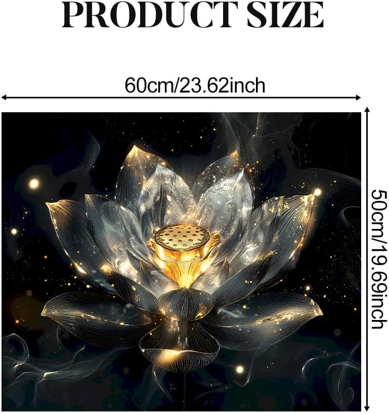 Farmhouse Dryer Mat 23.6x19.7 Inch, Galaxy Lotus Washer Dryer Cover | Elegant glowing lotus design enhances home decor while protecting dryer top from heat, scratches and dust.