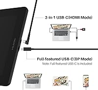 Vista 3 de HUION KAMVAS 2021 Tableta de dibujo gráfico de 16 gráficos con pantalla completamente laminada antirreflejo, 10 teclas Express, soporte