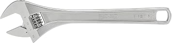 Ridgid 86917 762 Adjustable Wrench, 12-inch Adjustable Wrench for Metric and SAE, Silver, Small