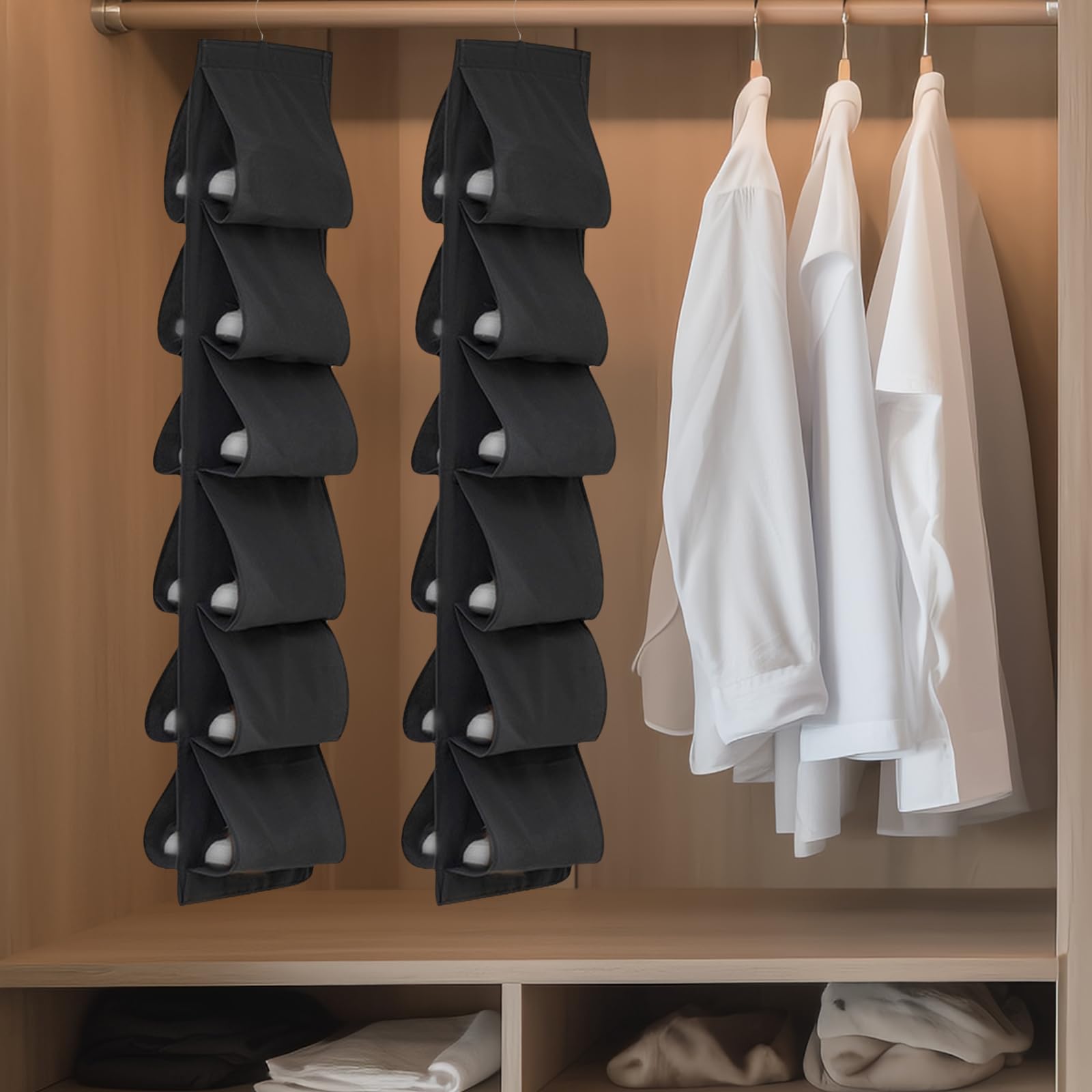 Schoenenorganizer Voor Over De Deur, Schoenenrek Met Extra Diepe Zakken Wandschoenopbergruimte Voor Kast En N