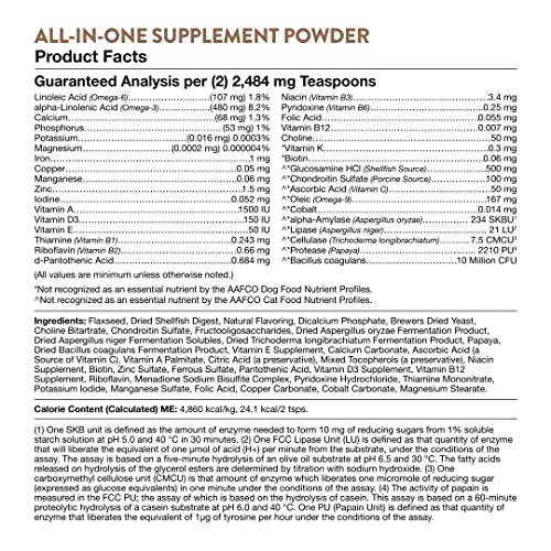 Naturvet All-In-One Dog Supplement - For Joint Support, Digestion, Skin, Coat Care – Dog Multivitamins With Minerals, Omega-3, 6, 9 – Wheat-Free Vitamins For Dogs – 13-Ounce Powder #TOP6