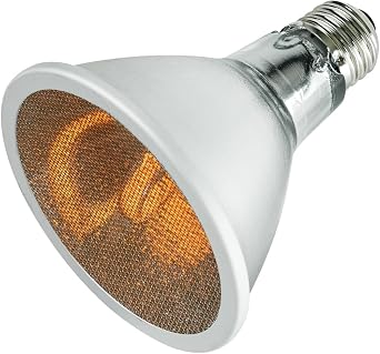 REPTI ZOO Reptile Basking Heat Lamp Bulb, 100W Splashproof Energy Saving Deep Heater Non-Luminous Carbon Infrared Heat Bulb for Reptile Amphibians