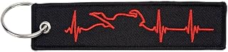 x xotic tech Keychain Tag with Key Ring for Motorcycles, ATV UTV, Cars, Backpack, Keys Tag Lock Luggage Scooters Embroidered Accessory (Red Heartbeat)