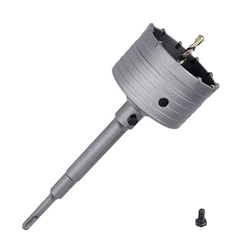 100mm / 4 inch Concrete Hole Saw with 220mm SDS Plus Shank Connecting Rod, GUICGOC Tungsten Carbide Teeth (7.7mm x 4mm) Cement Hole Saw for Concrete Cement Brick Wall Stone 100mm (4 inch)