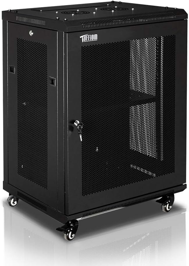 6u Black Wall-Mounted Rack Server Enclosure Date Network Cabinet with Looking Glass Door