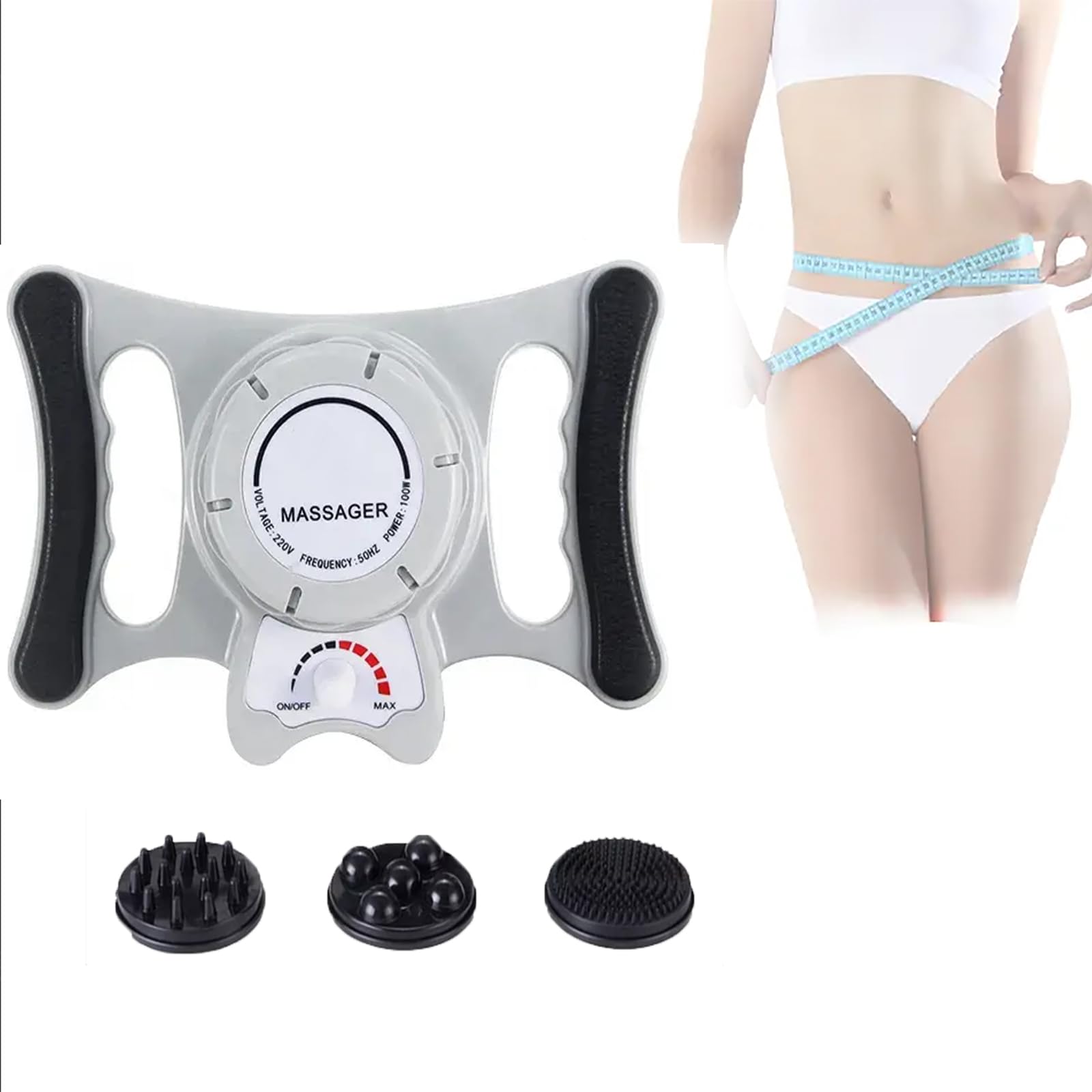 Máquina adelgazante de alta frecuencia, máquina corporal con vibración G5 con 3 cabezales de masaje diferentes, regulación de velocidad continua, para salón de belleza, cuidado corporal en casa