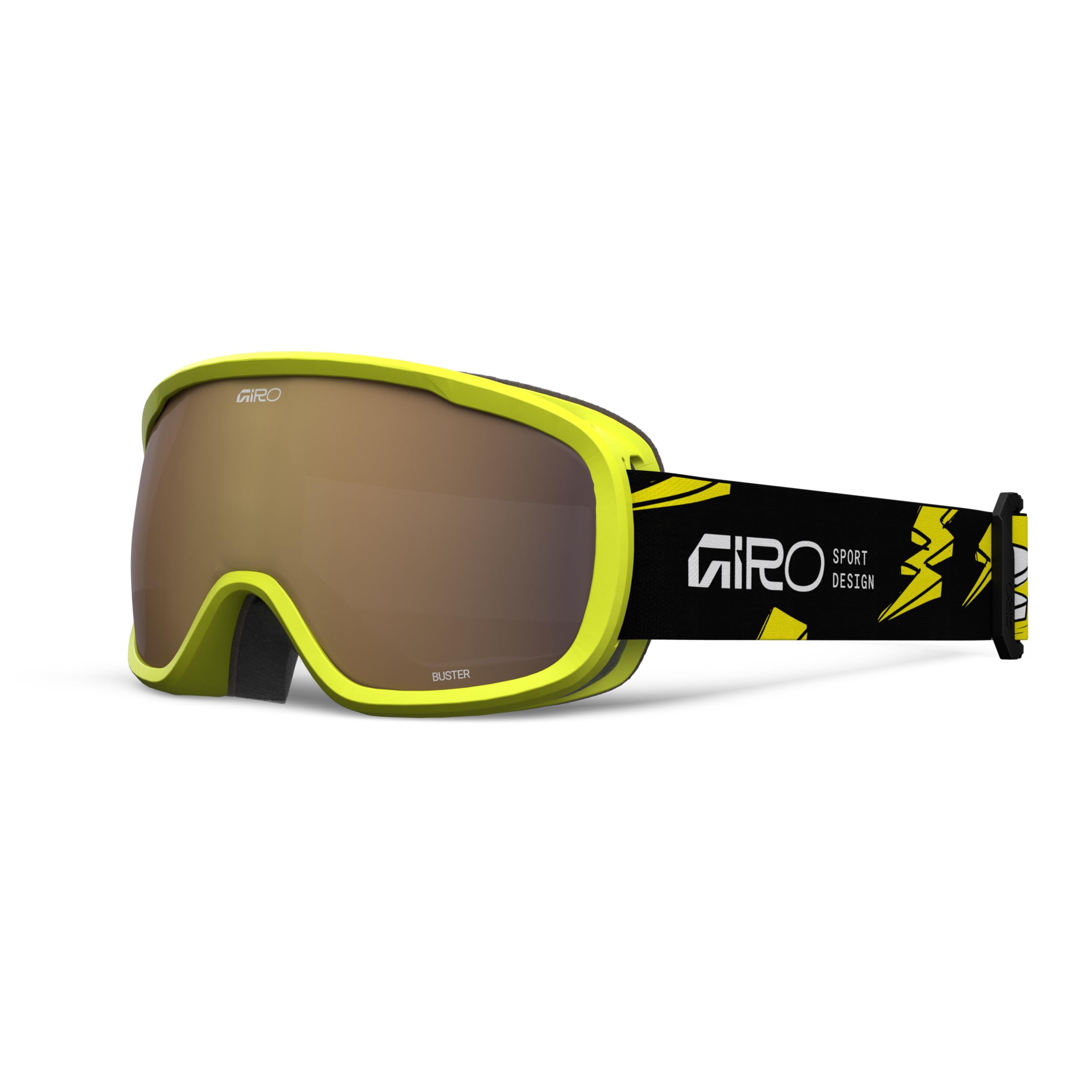 Giro Buster Bolts - AR40 Lunettes Enfant Avec Lentille Cylindrique Injectée, Vision Large Et Claire, Confort Triple-Couche, Protection Vent Et Froid, Couleur : Yellow With Rose Accent, Taille : OS
