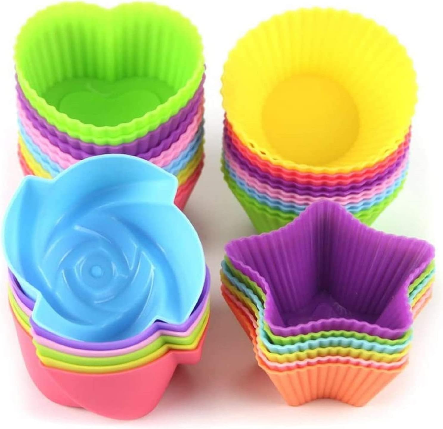 Sponsored Ad – 30-Pack Reusable Silicone Cupcake Liners, Suitable for Oven, Microwave, Freezer, Dishwasher Safe, 5 Styles, Holiday Party Baking, Christmas, Halloween Treats（Random color）