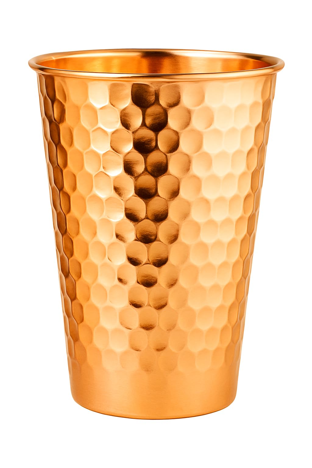 2activelife Pure Copper Water Cup (600 ml) – 100% Solid Ayurvedic Drinking Glass, Handcrafted Hammered Copper Tumbler for Health & Detox, BPA Free
