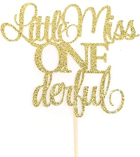 Atelier Elegance Little Miss Onederful Cake Topper, 1 Cake Topper, 1st Birthday Cake Topper