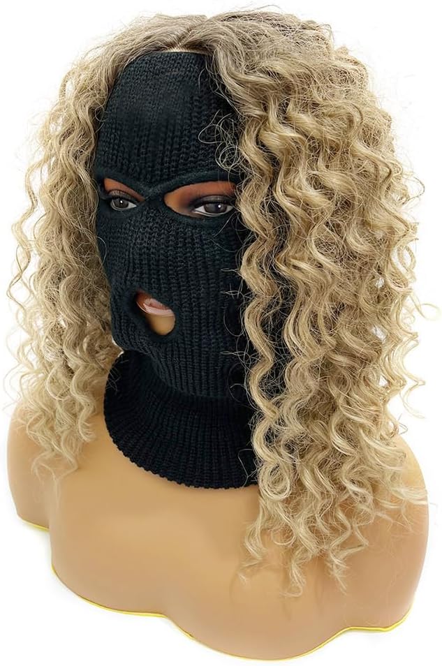 3 Hole Balaclava Empty Top Ski Mask Winter Knitted Full Face Cover Naughty Mask Hat Neck Warmer Thermal Cycling for Men Women - Image 2