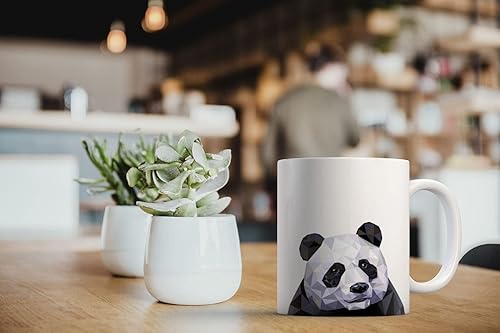 Vista 64 de MUGBREW Taza de té de cerámica de la taza de café de la llama del animal lindo, 11 OZ Alpaca,Bisonte de búfalo americano,Aves frailecillo