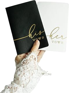Luxurious Leather Vow Book with Gold Foil Lettering | Vow Books His and Hers | 4x6 His and Her Vows Book Set | Wedding Vow Books His and Hers | Vows Book His and Hers | Wedding Registry Ideas