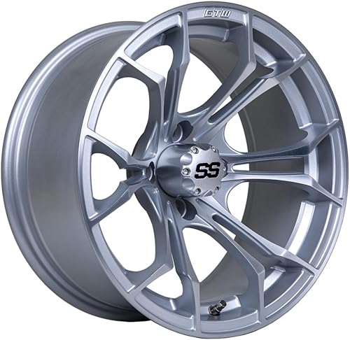 Vista 22 de GTW Spyder - Rueda de aluminio para carrito de golf de 10 pulgadas 10x7 4-4 Perno Desplazamiento 3:4 (Mecanizado/Negro)
