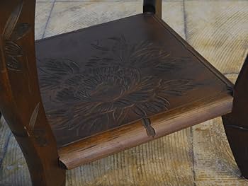 Amazon.co.jp: 日光彫サイドテーブル花台HK-a-02897/無垢材日光彫り