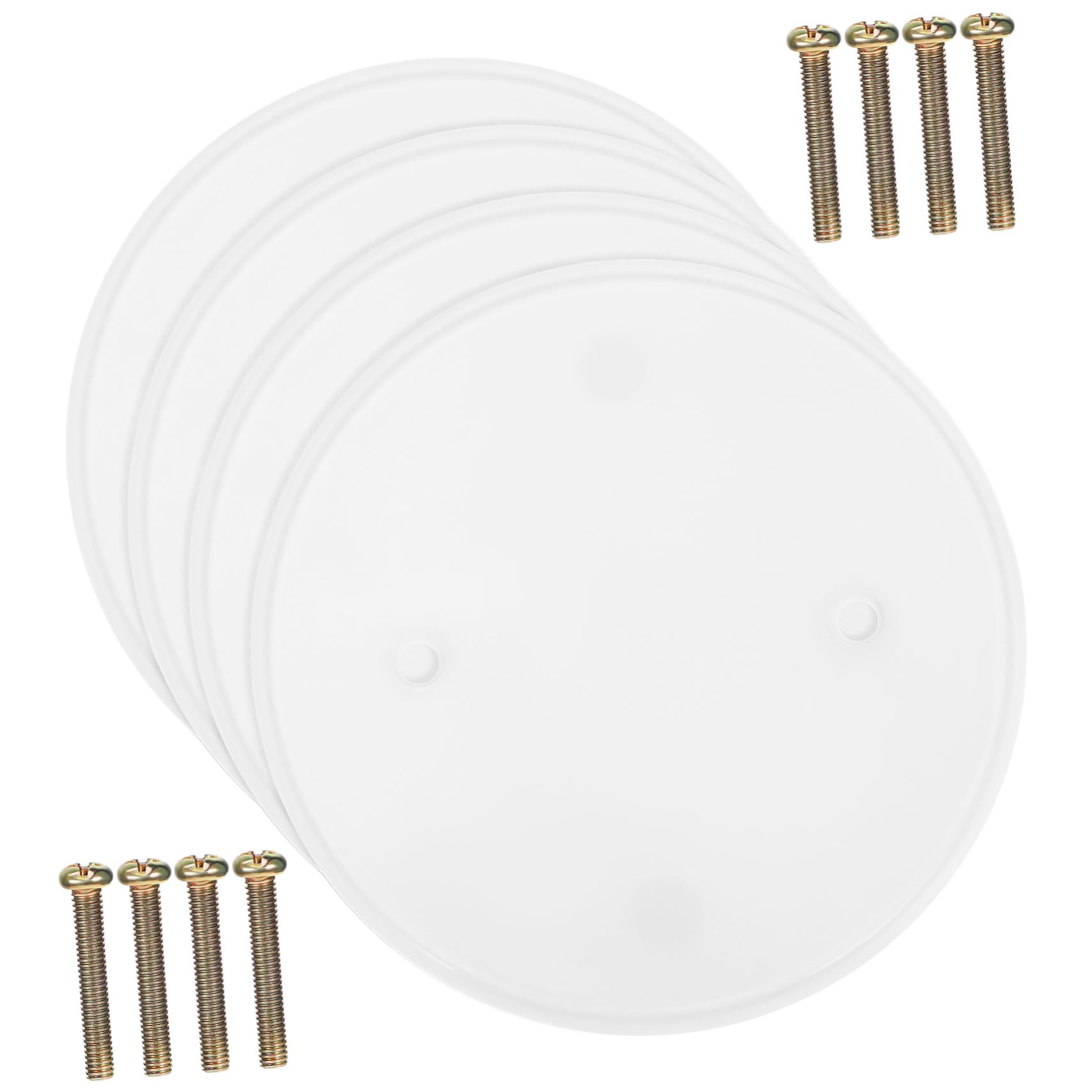 Lot De 4 Cache-Trous Plafond Ronds Plates 4.33In Cache-Plafond Rond En Plastique Avec Vis Pour Boîtes Électriques