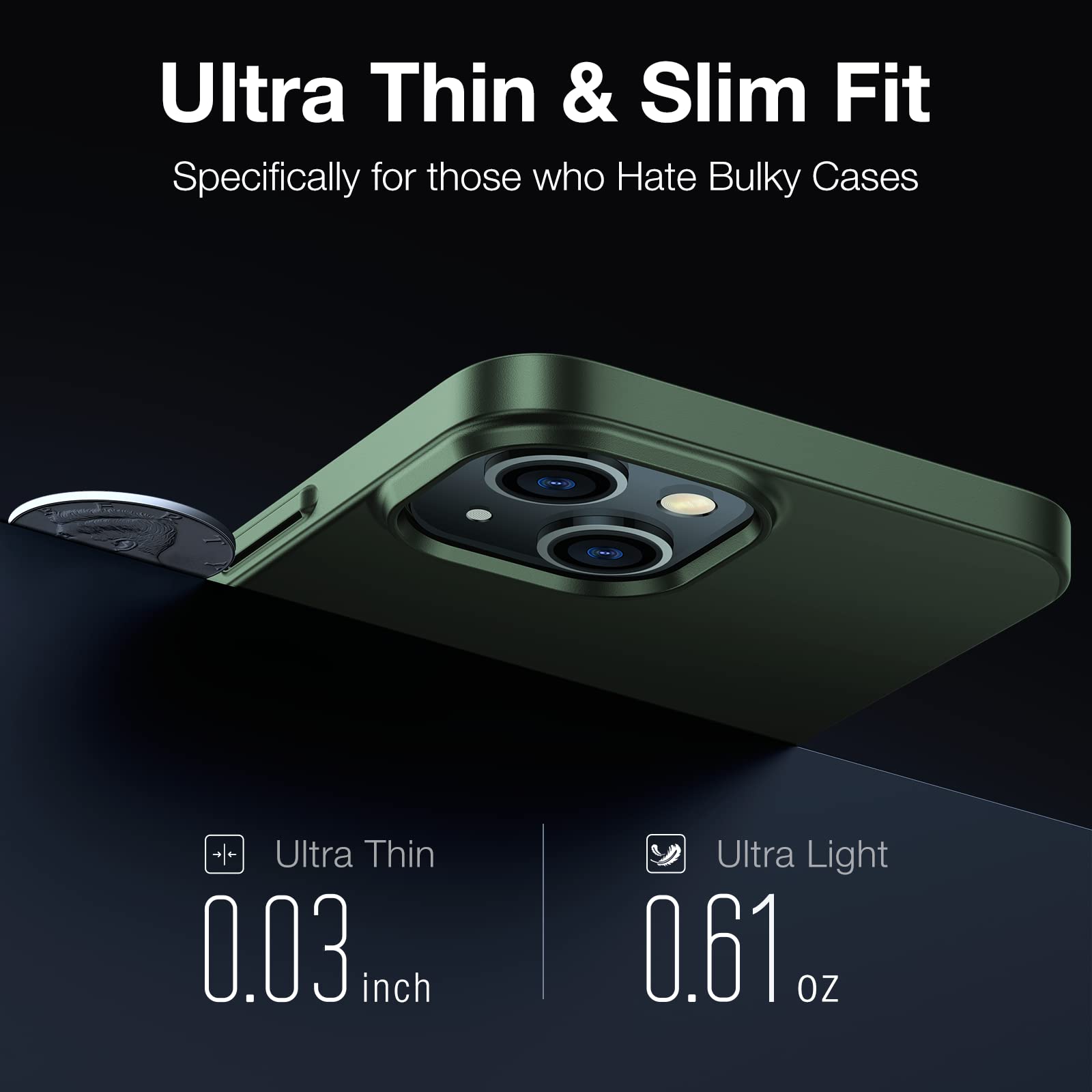 Amazon.com: TORRAS Slim Fit Compatible for 13 Mini Case Green