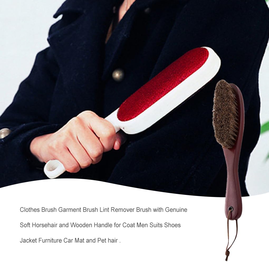 10er-Set Kleiderbürsten, Handheld-Holzgriff, Haushalt, Salon, Jacke, Möbel, Haare, Friseurbürsten, Reinigungswerkzeug mit Umhängeband, Rot