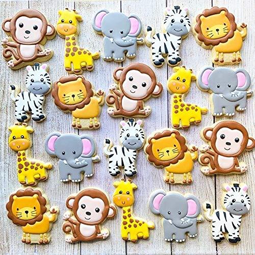 Foto von Olywee Tiere Ausstecher Set - 8 Stück Tiere Schokolade Keksausstecher Stempel Prägung, 3D Kunststoff Ausstecher Fondant Kuchen Dekoration