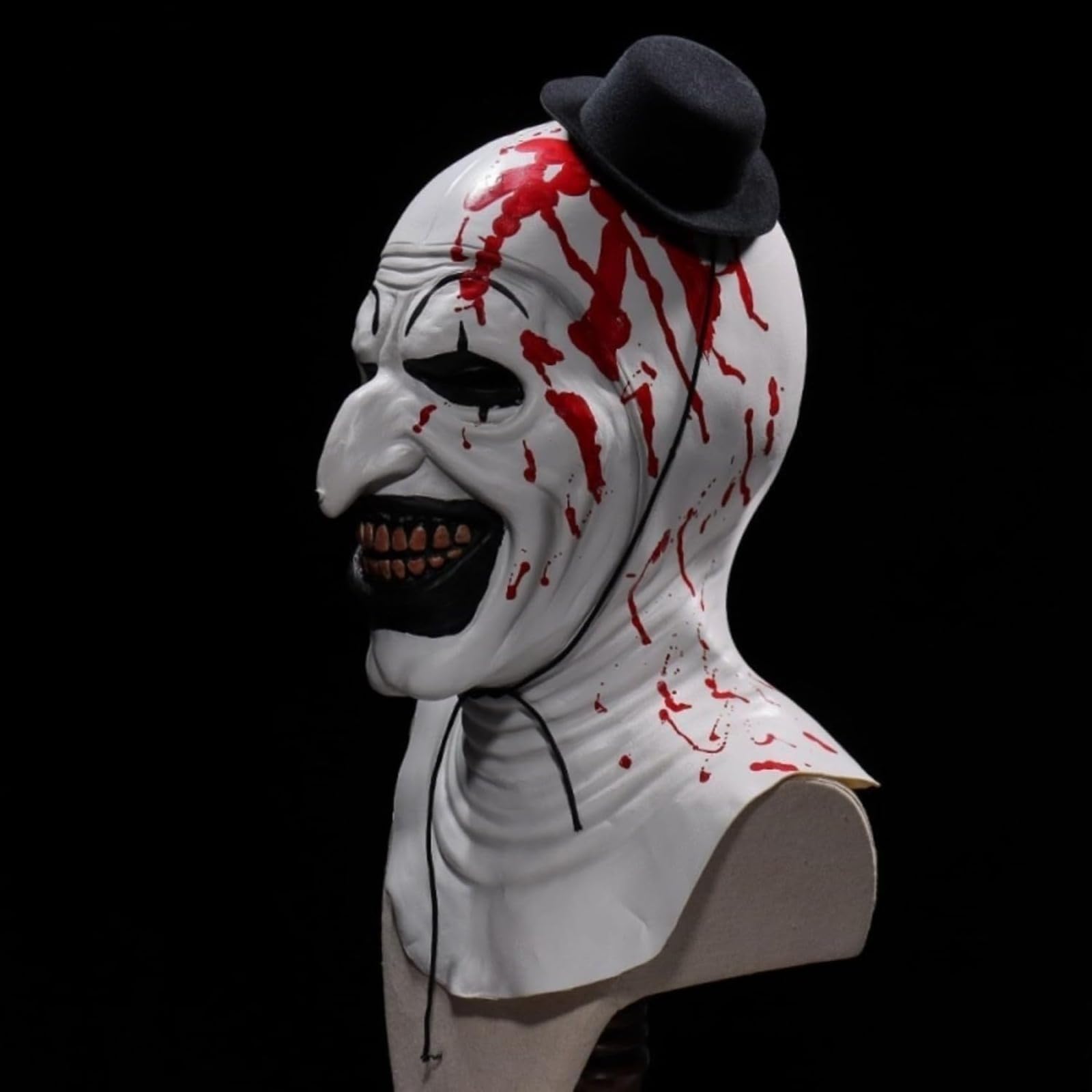 Terrifier Art - Maschera da clown, spaventoso assassino, per Halloween, cosplay, realistica, in lattice, per giochi di ruolo, accessori per costumi e decorazione per la casa infestata Nuovo modello