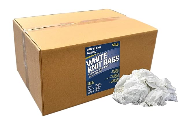 99364 Premium Supreme Quality Smooth Jersey Die Cut Cleaning T-Shirt Cloth Rags Lint Free White 800 lb Pallet