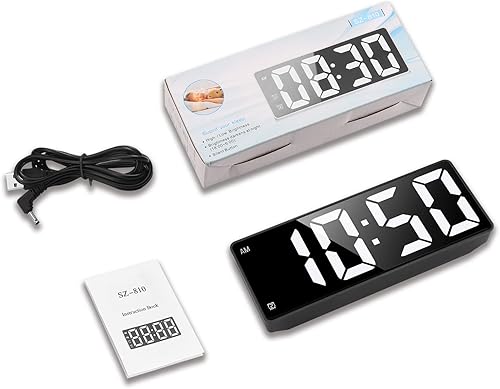 Miniatura 9 de Reloj digital para durmientes pesados, despertador LED para dormitorios, reloj de escritorio electrónico con pantalla de temperatura, control de