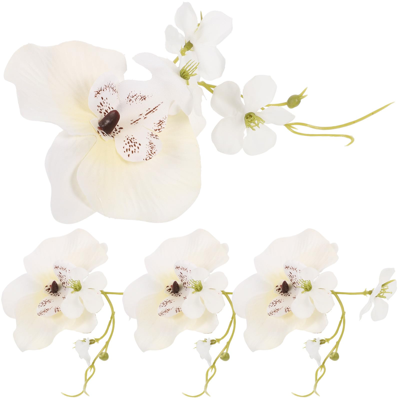 Ronds de Serviette à Fleurs Blancs 4 Pièces en Soie Élégants