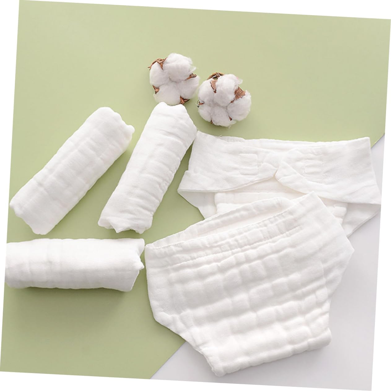 Healeved 5pcs Soft Washable Cotton Cloth Diaper Liners Reusable Nappy Inserts for Incontinence Versatile Months Comfortable Durable for Care