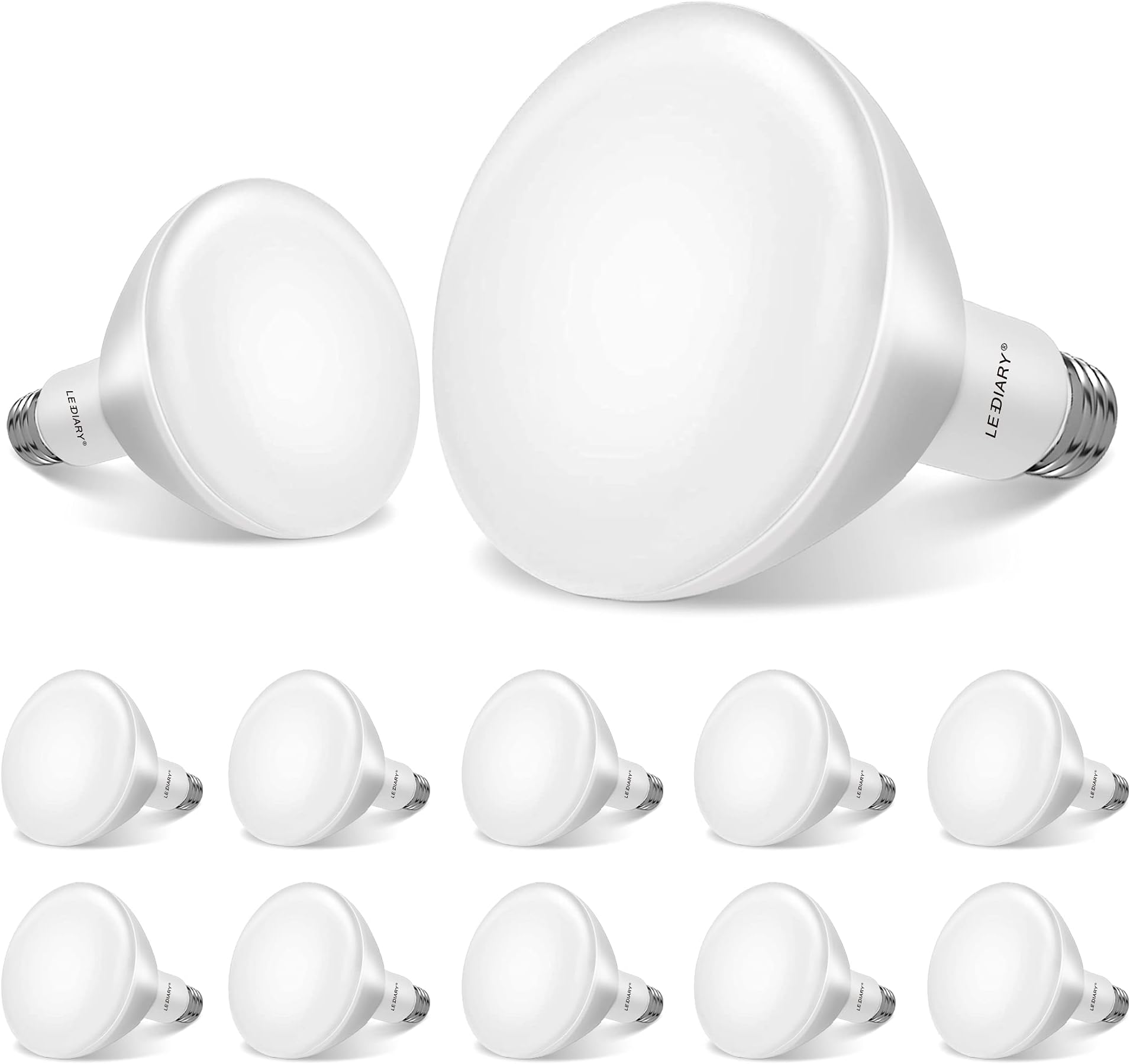 LEDIARY12-Pack BR30 LED Recessed Light Bulbs, ETL Listed LED Bulb for Cans, Dimmable, 5000K Daylight, 8W=65W, 850LM Indoor Flood Lights - E26 Medium Base