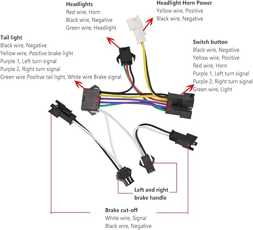 Miniatura 2 de TEQIN Ebike - Juego de luces delanteras y traseras, 24 V a 48 V, luces de advertencia delanteras y traseras, focos LED nocturnos, piezas de