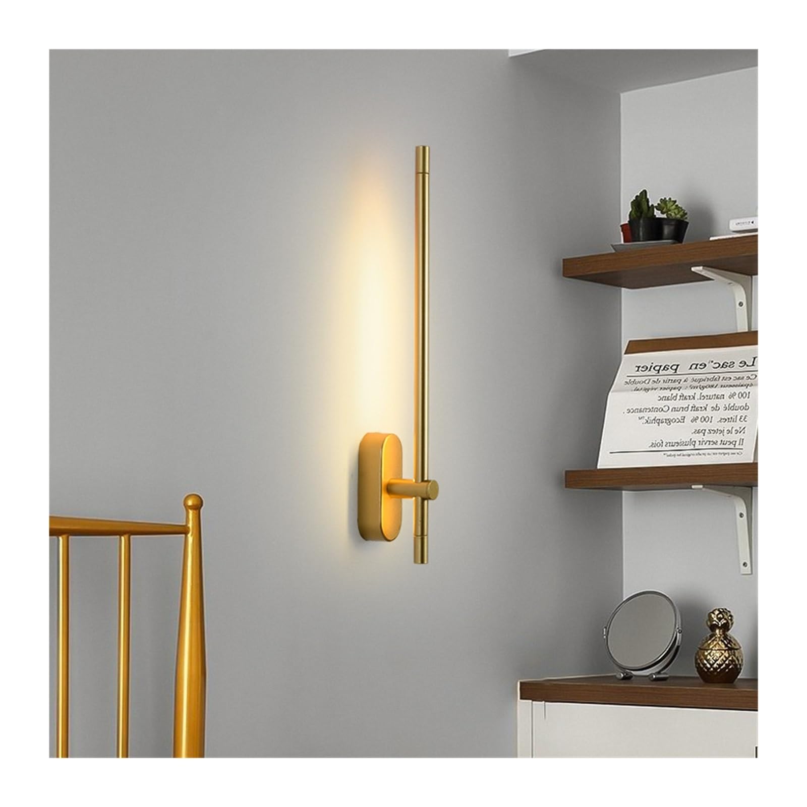 HCZKIUJY Dining room sets antique bathroom lighting bed head lamp glass wall sconces applique mural design blue wall light,wall sconce (Gold-98cm Long)