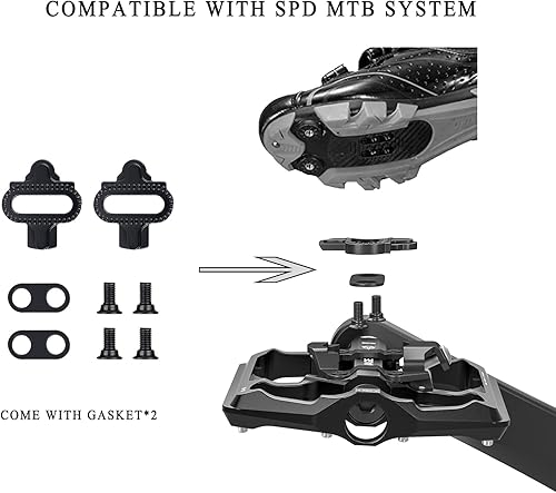 Miniatura 3 de Pedales de bicicleta de montaña - Pedales planos de bicicleta de doble función y pedales sin clip - Pedales de plataforma de 916 pulgadas