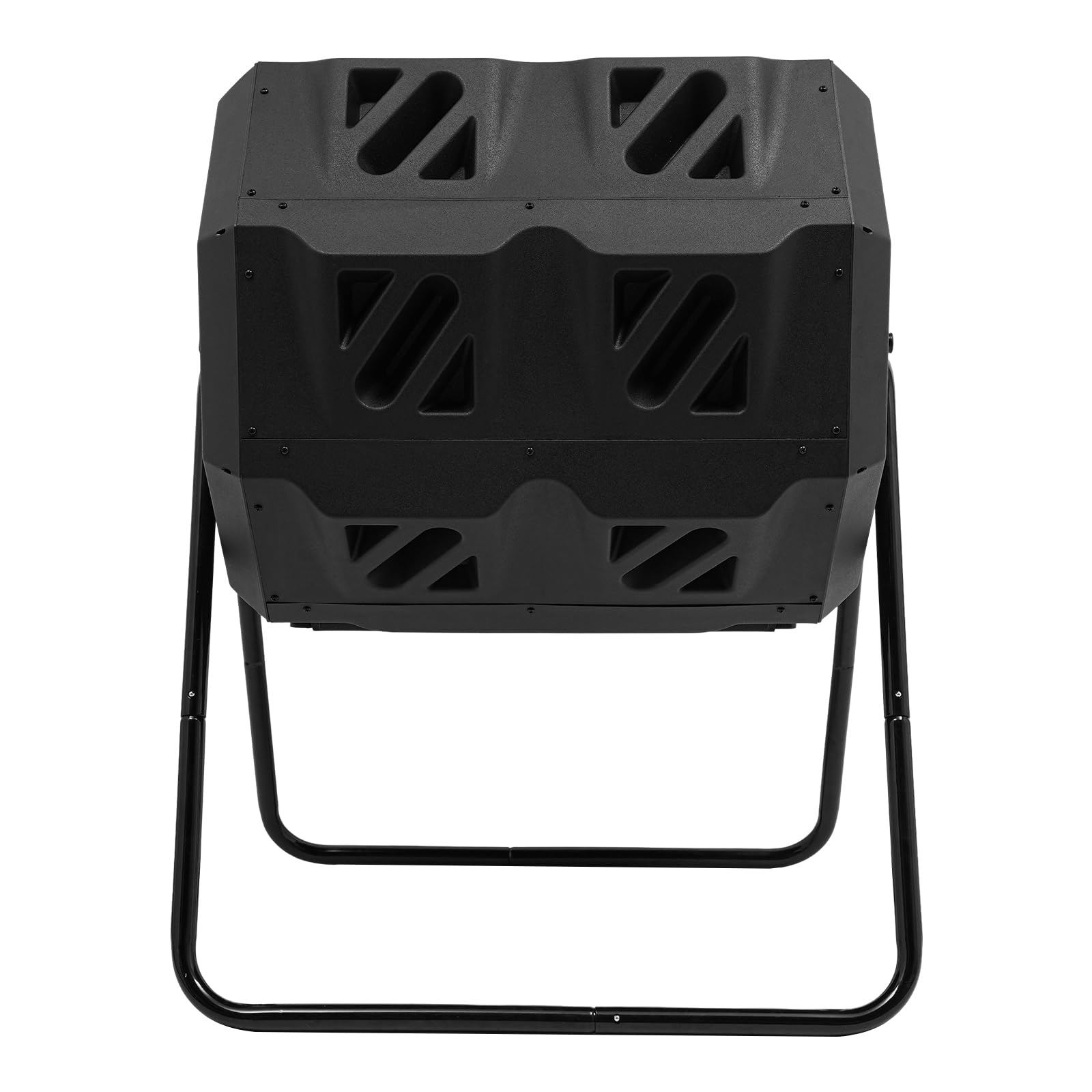 Kompostownik z podwójną komorą, obrotowy pojemnik na kompost, 160 l, kompostownik kuchenny, kompostownik na odpady kuchenne i rośliny, 70 x 60 x 93 cm