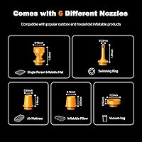 Vista 9 de Mini bomba de aire portátil con luz, batería recargable de 1200 mAh, inflado rápido de 4 kPa, compacta para campamento, flotadores de piscina e