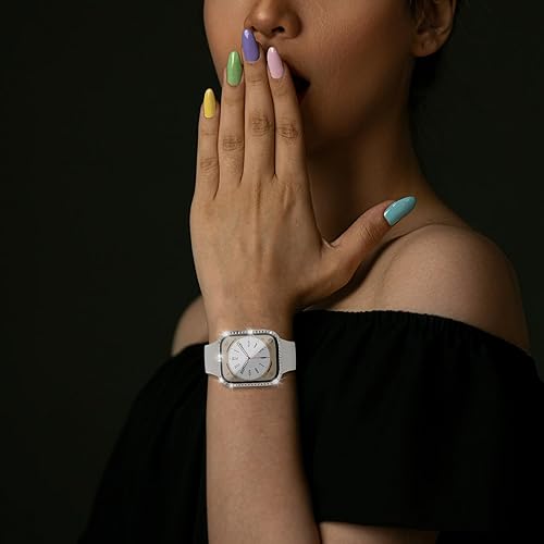 Miniatura 7 de Rc-Z Paquete de 3 fundas brillantes para Apple Watch de 1.732 pulgadas SE (2 generación) Series 6 5 4, protector de pantalla para mujer, con