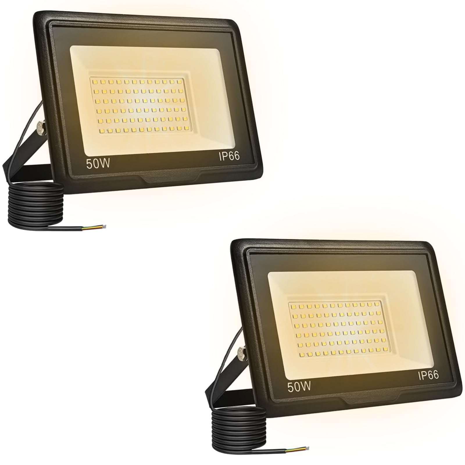 Outdoor LED Spotlight 50W, 5000LM 3000K Floodlight for Garden Garage, 2PCS — image 1